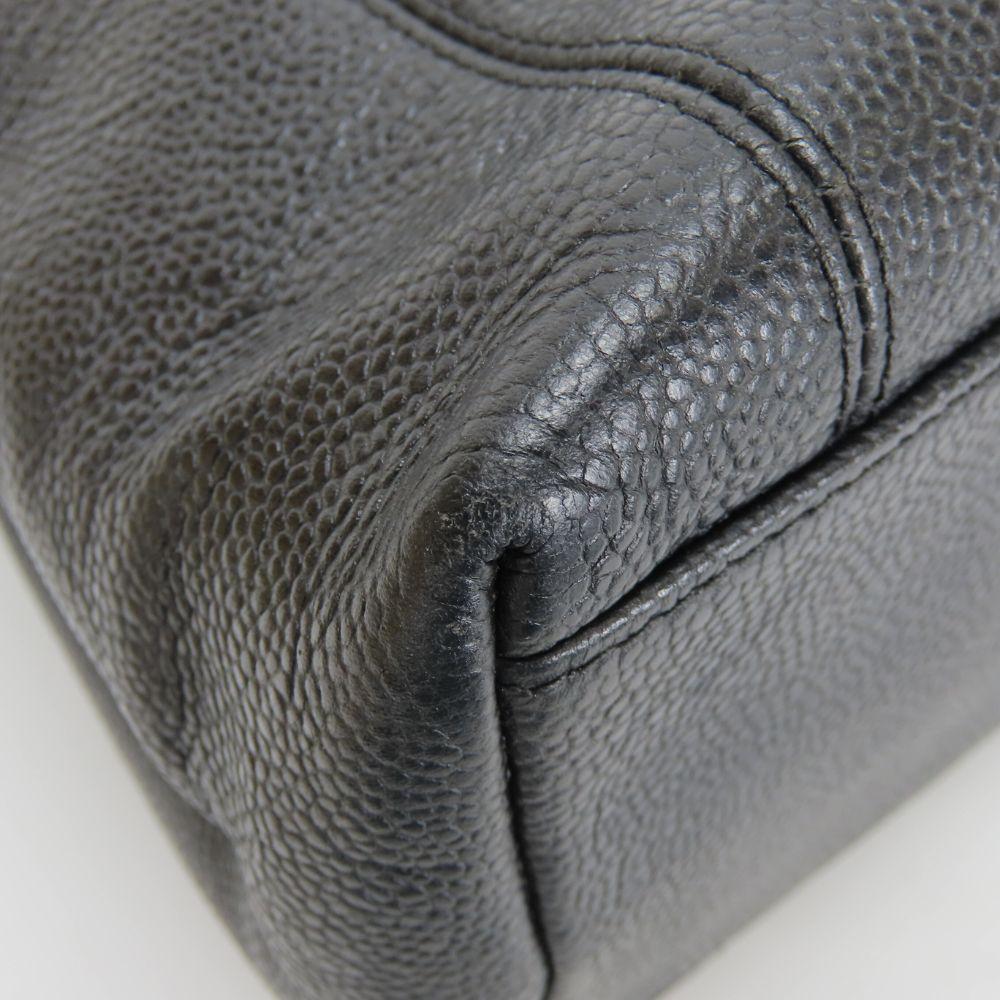 Used CHANEL Tote Bag Caviarskin black logo