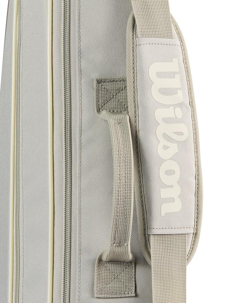 WILSON 2025 Team Tennis Racquet Bag Up To 3 - Oats/Red (Holds Racquets)