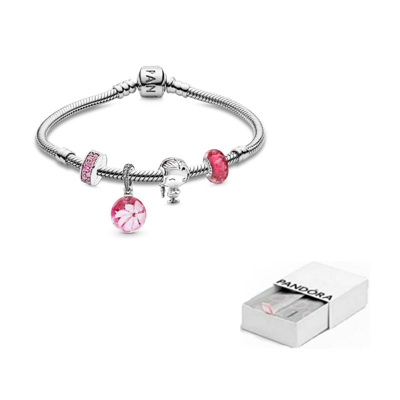 Pandora Endless Peach Blossom Set 925 Silver Bracelet Unisex Bracelet ZT24092214A