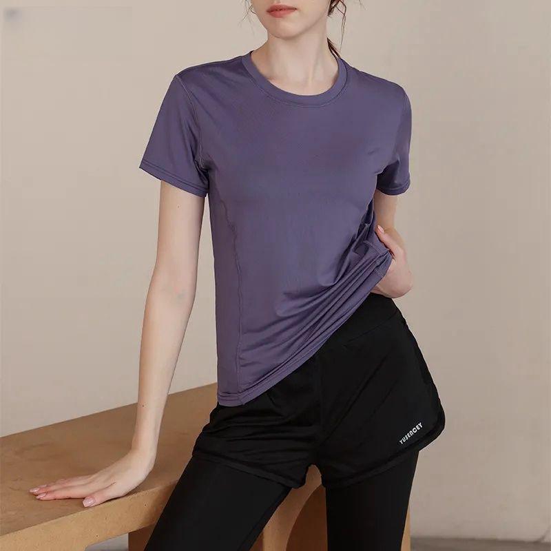 

Женский топ для йоги с V-образным вырезом, быстросохнущий - Свободный, удобный, футболка для фитнеса на открытом воздухе 3XL