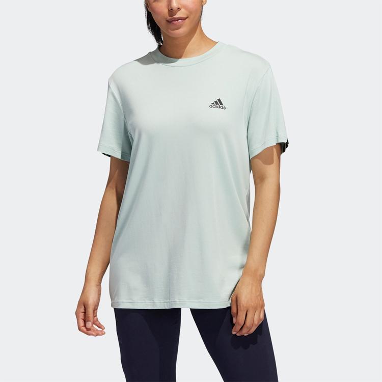 Adidas Training Sports Casual Breathable Short Sleeve T-Shirt Women Tops Light-Green GH3801