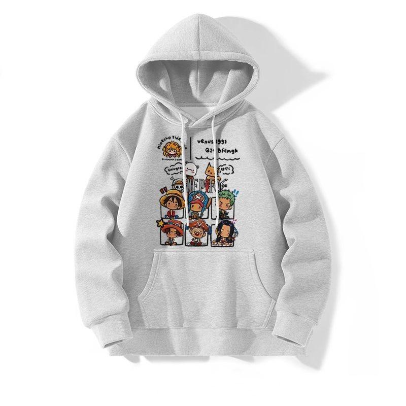 

2025 Unisex Trendy Cartoon Hooded Sweatshirt - Autumn/Winter Versatile Velvet Jacket XL (115-130 lbs)