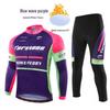 Unisex Fleece-Lined Cycling Set: Long Sleeve Top & Pants for Autumn/Winter