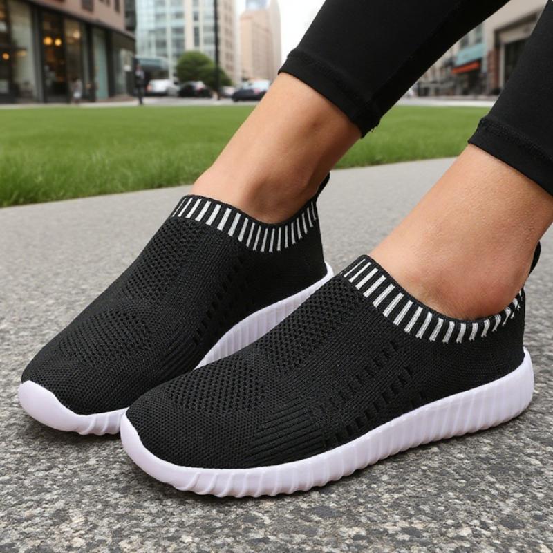Women's Ultra Light Walking Shoes Fashion Fly Woven Mesh Breathable Sneakers Outdoor Casual Fashionable Soft Women's Flat Shoes
