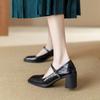 Fashion Retro Cozy Thick Heels Spring Autumn Buckle Pumps Women's 2024 Shoes French Simple Shoes on Heel 5CM Korea Style Sheepskin Pumps
