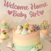 Welcome Home Baby Girl Banner - Pink Baby Shower Decorations for Girl, Gender Reveal Baby Shower Ide Outside Decoration Rose Gold Glitter