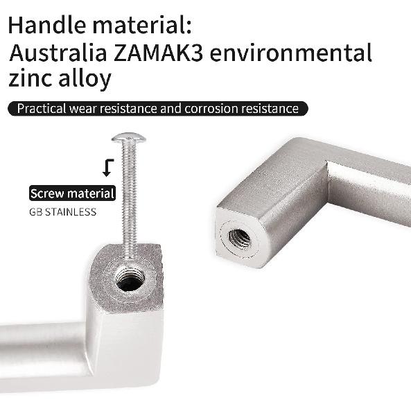 Pevná čtvercová tyčová skříňková rukojeť - Matný broušený nikl Nábytková úchytka 6 palců-(152,4 mm) Rozteč šroubů 6 ks pro dveře kuchyňské skříňky Ložnice