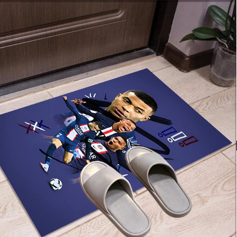 Kylian Mbappe Pattern Rug, Indoor/Outdoor Mat, for Picnic, Gameroom, Bedroom, Office, Living Room, Home Decor Carpet, Birthday Gift