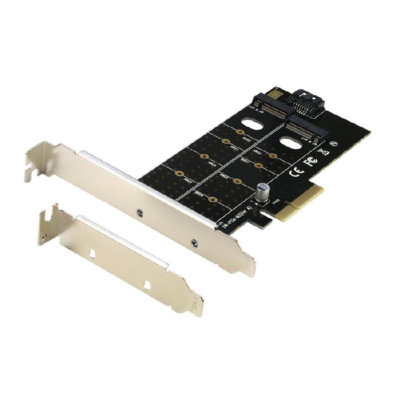 New M.2 NVMe SSD To PCIe Adapter & NGFF (B+M Key) SSD To SATA Expansion Card