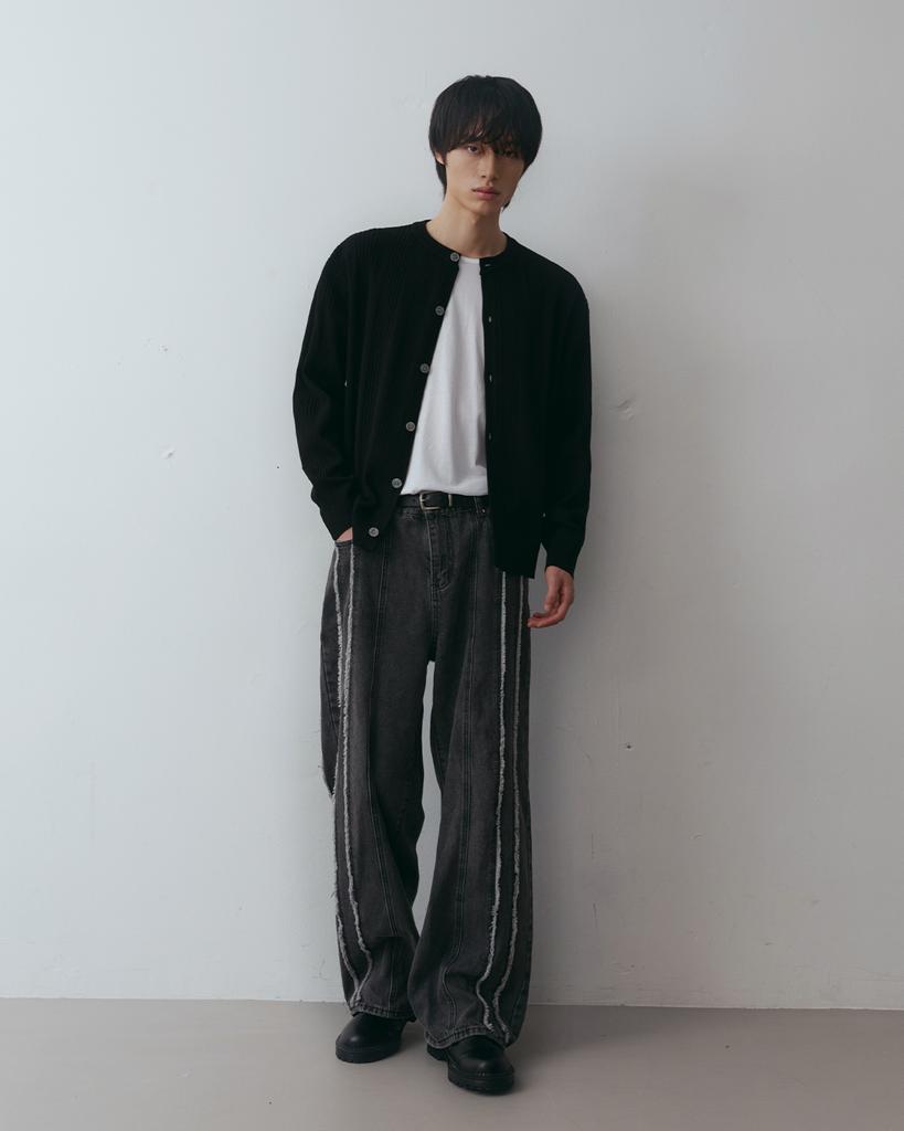 Nodu Nose Ribbed Round Soft Cardigan [2 Colors]