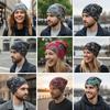 Multifunctional Turban Hats Plaid Print Casual Hedging Cap  Autumn and Winter