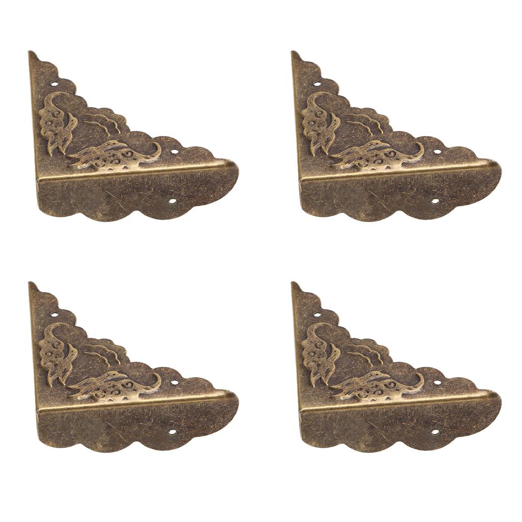 20PCS Box Corner Protectors Bronze Right Angle Retro Iron Corner Protectors with Nails for Wooden