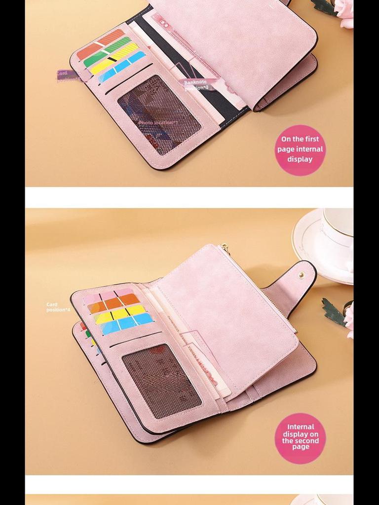 Korean Women's PU Leather Frosted Clutch: Multi-Purpose Long Wallet & Large Capacity Card Holder