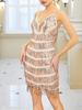 European and American women's summer dress, sexy hip-wrapped sequined fringed short skirt, nightclub suspender skirt