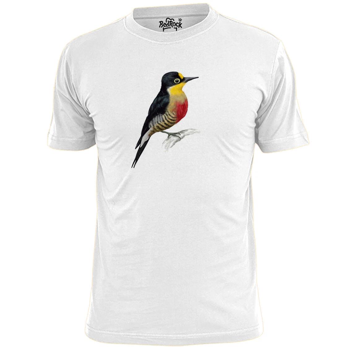 Mens Yellow Fronted Woodpecker Bird T shirt Ornithology Twitcher 3XL