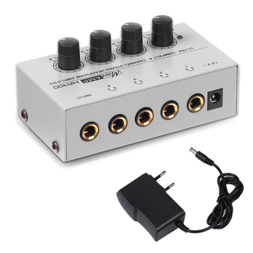 Headphone Amplifier Ultra-Compact Stereo Earphone Amplifier Audio Amplifier 4 Channels for Music 6.35MM Jack with Volume ControlGood Product