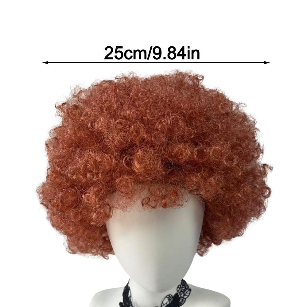 Parrucche Afro Puff Soffici Parrucca Esplosiva Riccia Capelli Corti alla Moda Parrucche Tifosi di Calcio
