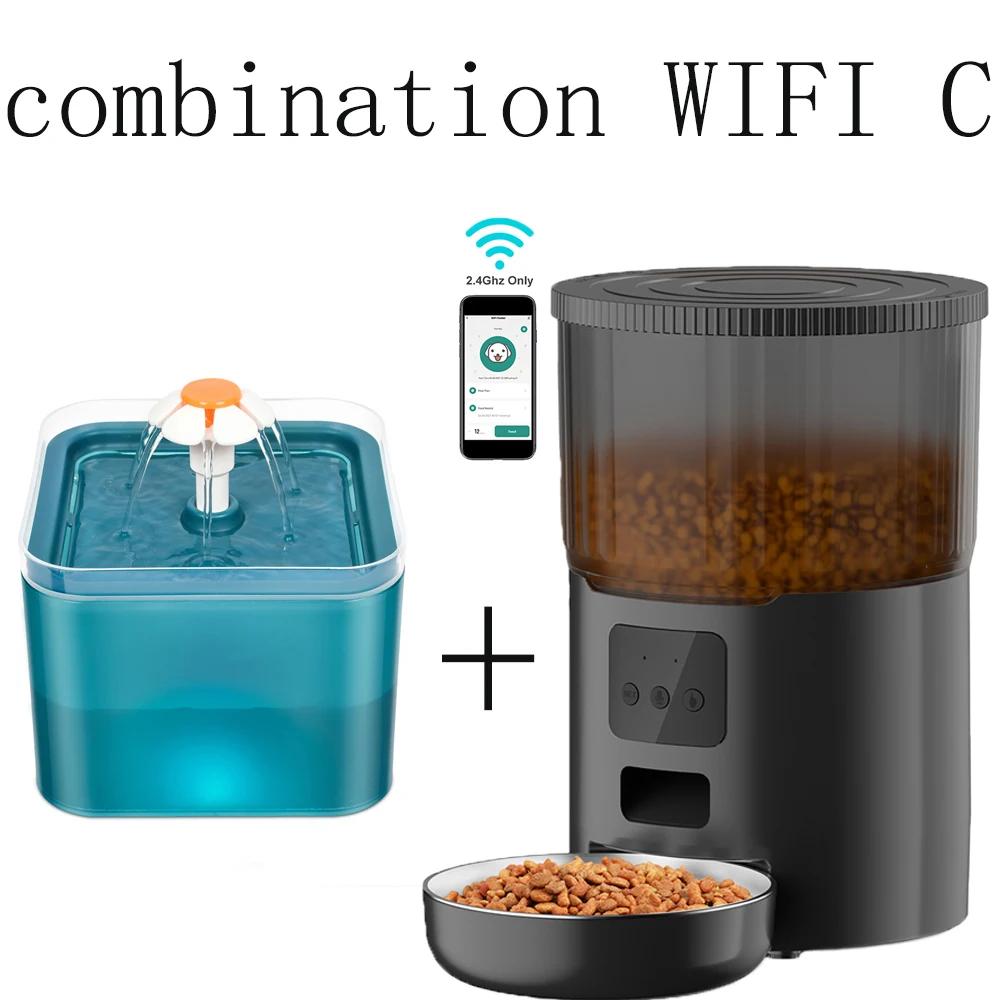 For 4L Pet Feeder  Automatic Dog Food Dispenser Smart Cat Feeder 2L Cat Automatic Drinking Fountain Dog Water Feeder