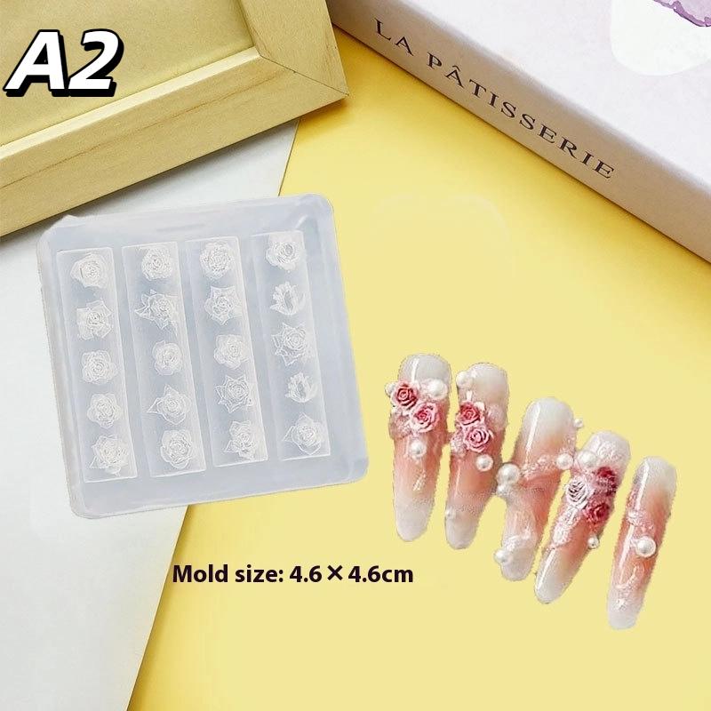 1Pc Chain Ice Flower Butterfly 3D Acrylic Mold Nail Art Decorations Diy Design Silicone Nails Mold