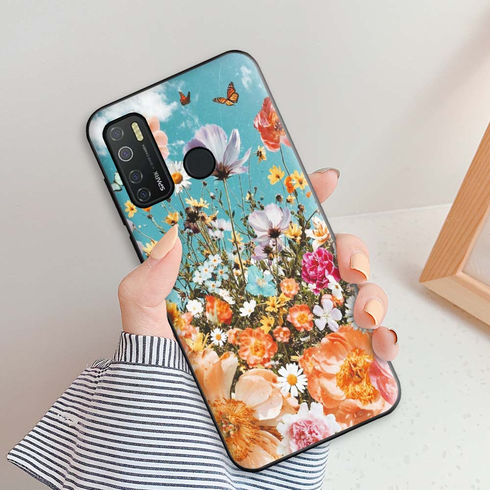 For Tecno Camon 15 Case Capa Case For Camon 15 Air Cute Silicone Soft TPU Phone Case For Tecno Camon15 15 Air Fundas Feather