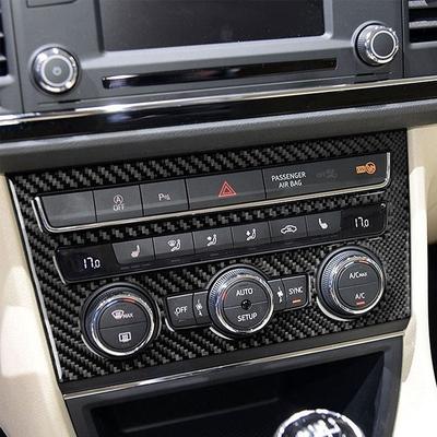 Car Soft Carbon Fiber Interior Accessories Center AC Panel Cover Trim For Seat Leon 2013 2014 2015 2016 2017 2018