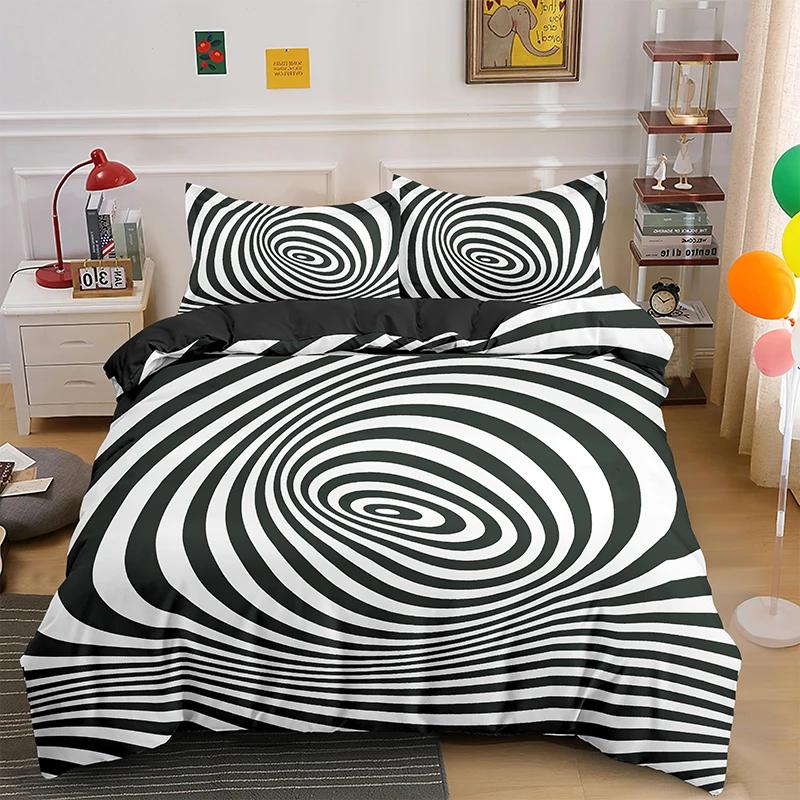 Zebra King Queen Duvet Cover Colorful Animal Bedding Set For Teens Adults Savanna Creatures Black 2/3Pcs Polyester Quilt Cover
