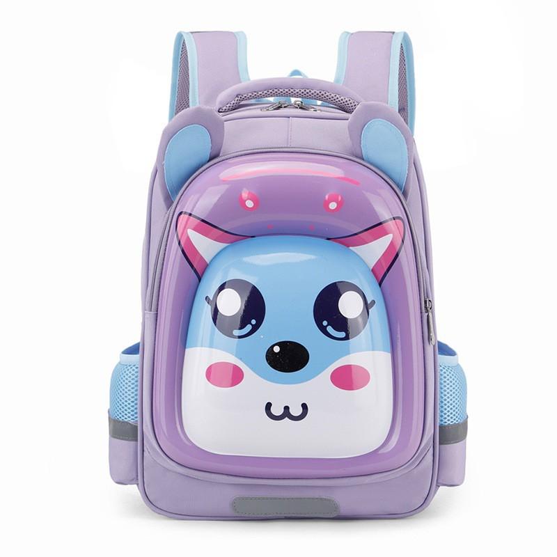Kids School Backpack Elementary Students Lightweight Ergonomic Nylon Bag With Animal Print Breathable Design