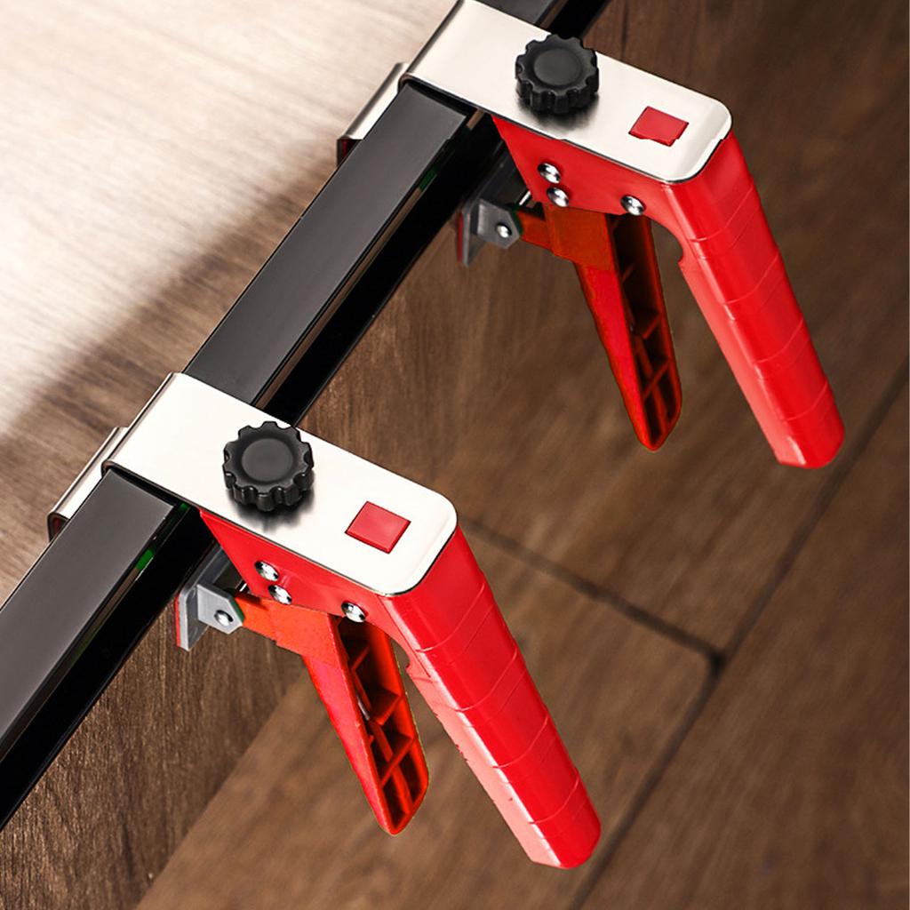   Drawer Fixing Clamp, Stainless Steel Drawer Front Clamp with Rubber Pads, Ergonomic Drawer Front Mounting Tool for Cabinet Face, Bowl Cabin
