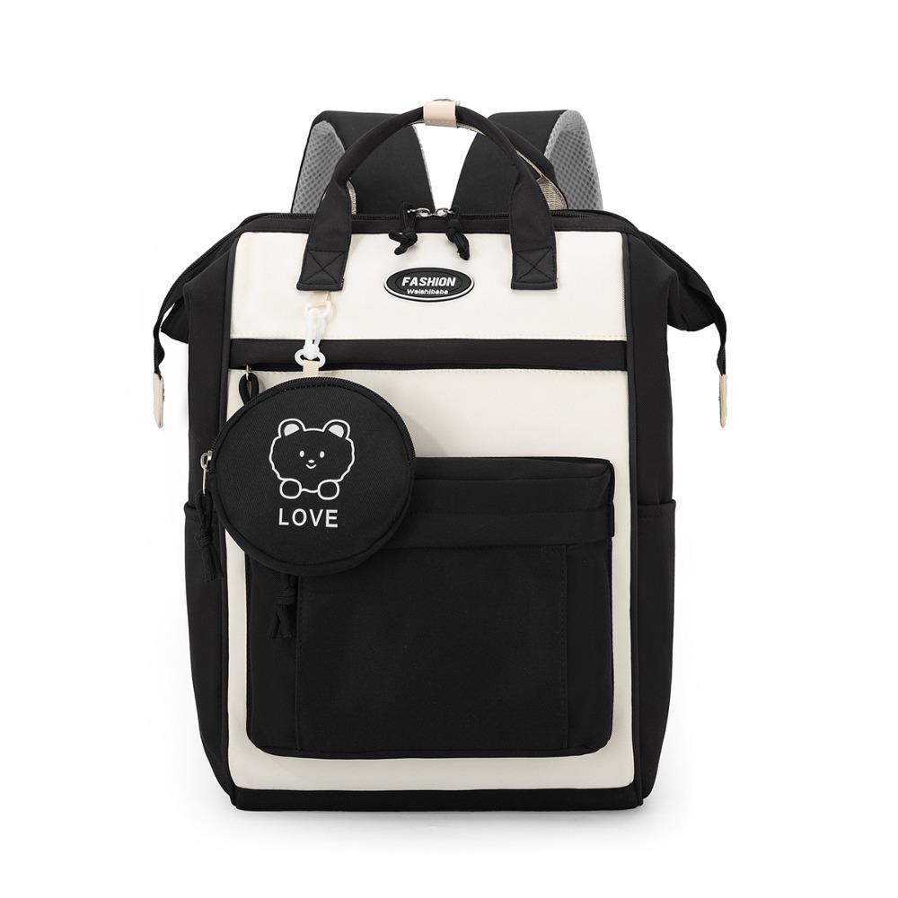 

Solid Color Student Schoolbag Casual Korean Style School Bag Casual Travel Backpack Outdoor чёрный