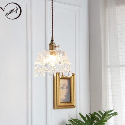 Lampe LED suspendue en verre et laiton au design nordique moderne, luminaire décoratif d'intérieur, idéal pour une chambre à coucher, une salle à manger, un salon, un Bar ou un couloir, E27