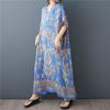 Short Sleeve Plus Size Cotton Vintage Floral New In Dresses for Women Casual Loose Long Summer Dress