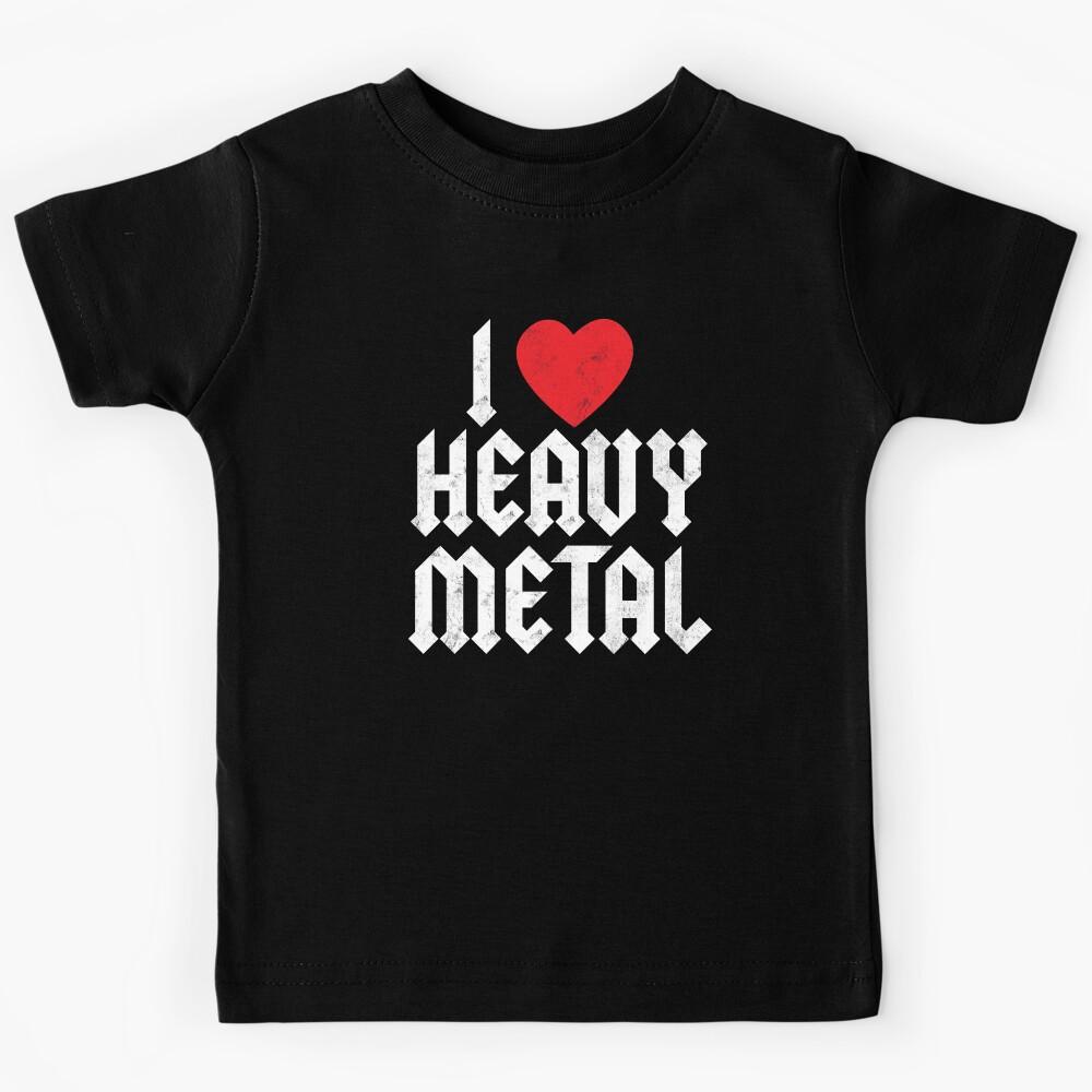 I love Heavy Metal Distressed Kids T-Shirt 100