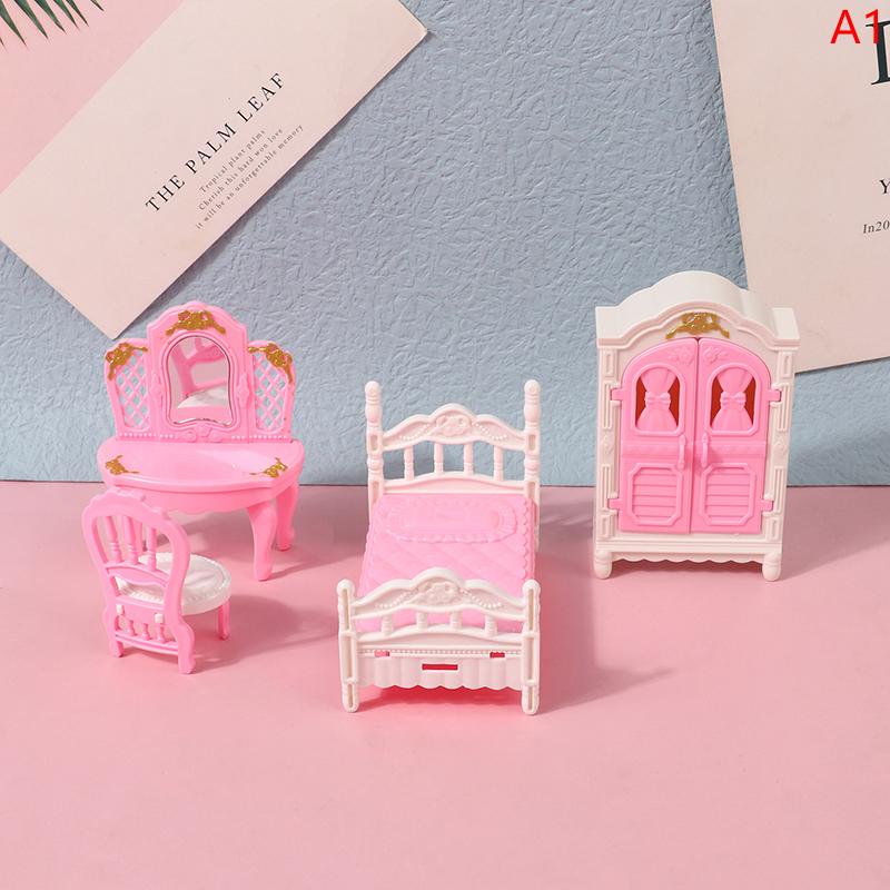 4/7/10/11Pcs Miniature Dollhouse Furniture Accessoies Kid Toys Kitchen Bedroom Living Room Bathroom Cooking Things For Doll Game