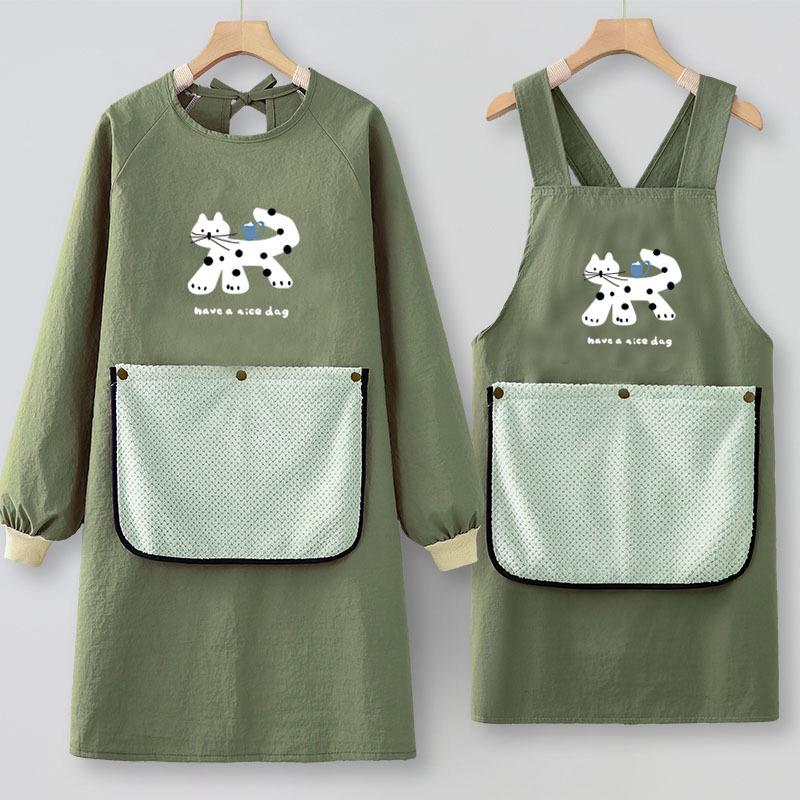 Waterproof Cartoon Kitchen Apron - Oil-Proof, Breathable, Wipeable, All-Season Cooking Coveralls