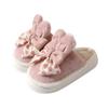 Women Winter Warm Indoor Bows Cotton Slippers Female Indoor Fluffy Cotton Shoes New Couple Plush Comfort Soft Sole House Slides