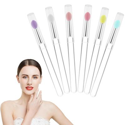 Wiederverwendbares Silikon-Lippenpinsel-Set für Lippenstift, Gloss, Balsam, Maske & Peeling - Hygienische Kappen, 8 Farben