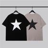 Men's Cotton Loose Top Five-pointed Star Printed Short Sleeve O-neck T-shirt for Man