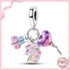 TOP Copper Pink Girls Skirt Cute Cat Charm Bead Charms Bead Charms Ideal For Womens Authentic Bracelets Copper Pendant Do It Yourself Jewellery Gift