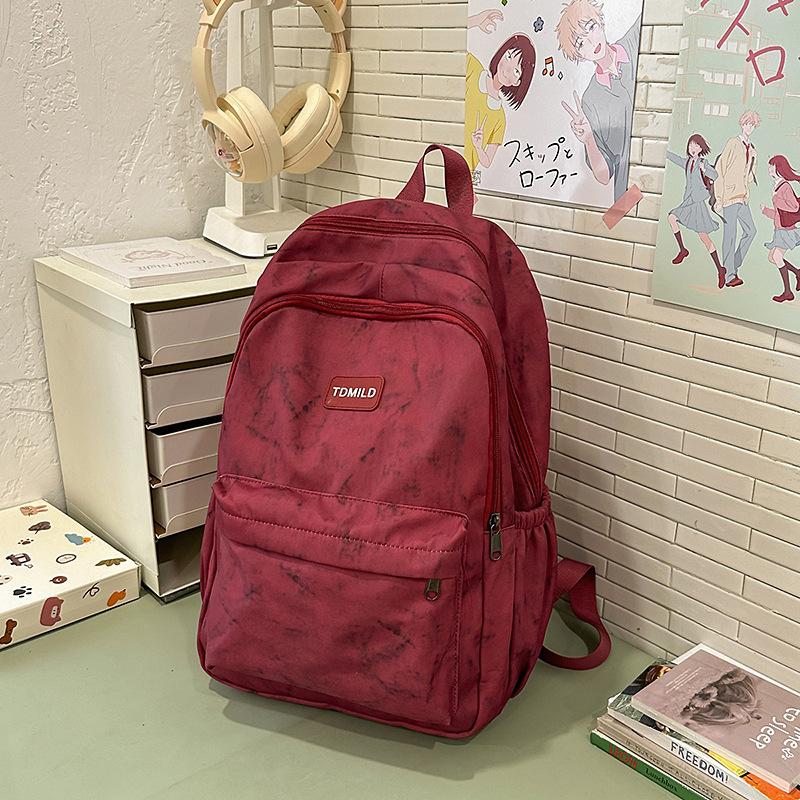 High Value Schoolbag Female Niche Design Sense Junior High School Students High School College Students Tie Dye Backpack Light Travel Backpack