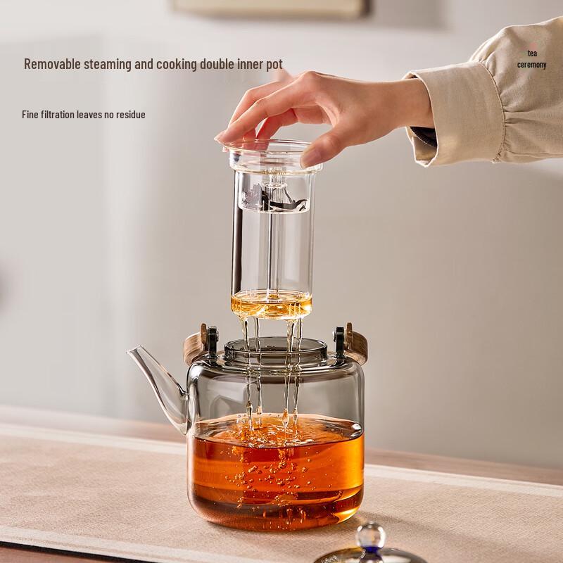 High Borosilicate Glass Integrated Teapot & Kettle with Infuser