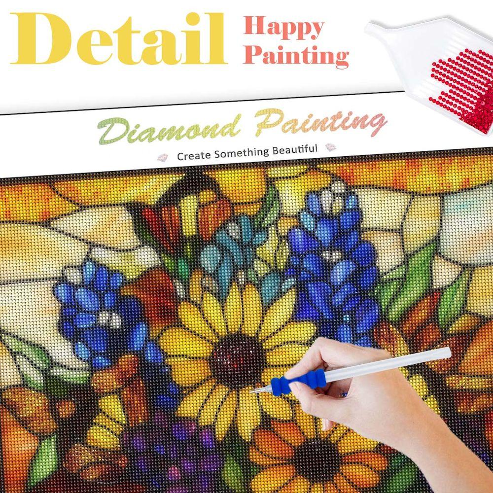 CHENISTORY 5D DIY Diamond Painting Flower Diamond Embroidery Paintings Accessories Number Full Square/Round Rhinestone Picture