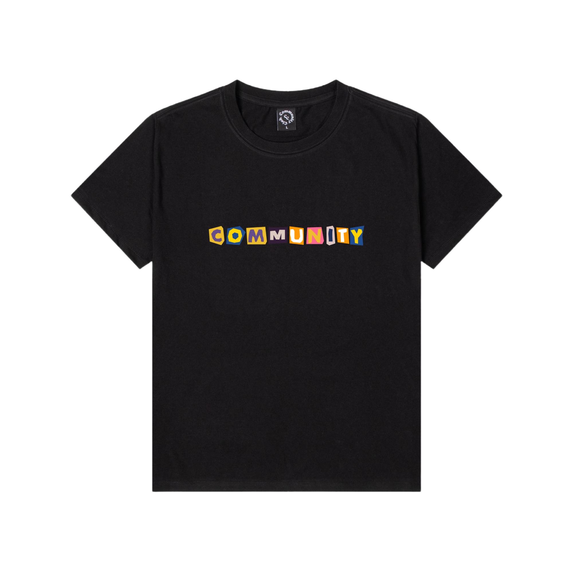 Community Club Ransom Letter Tee Black Xl