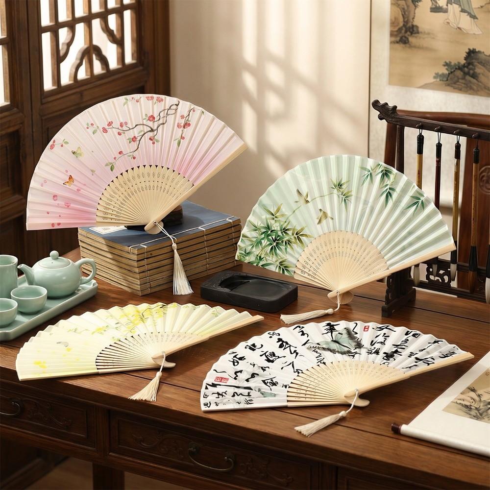 Chinese Style Bamboo Fan Swallow Handheld Fan Vintage Tassel Folding Fan  Birthday Party