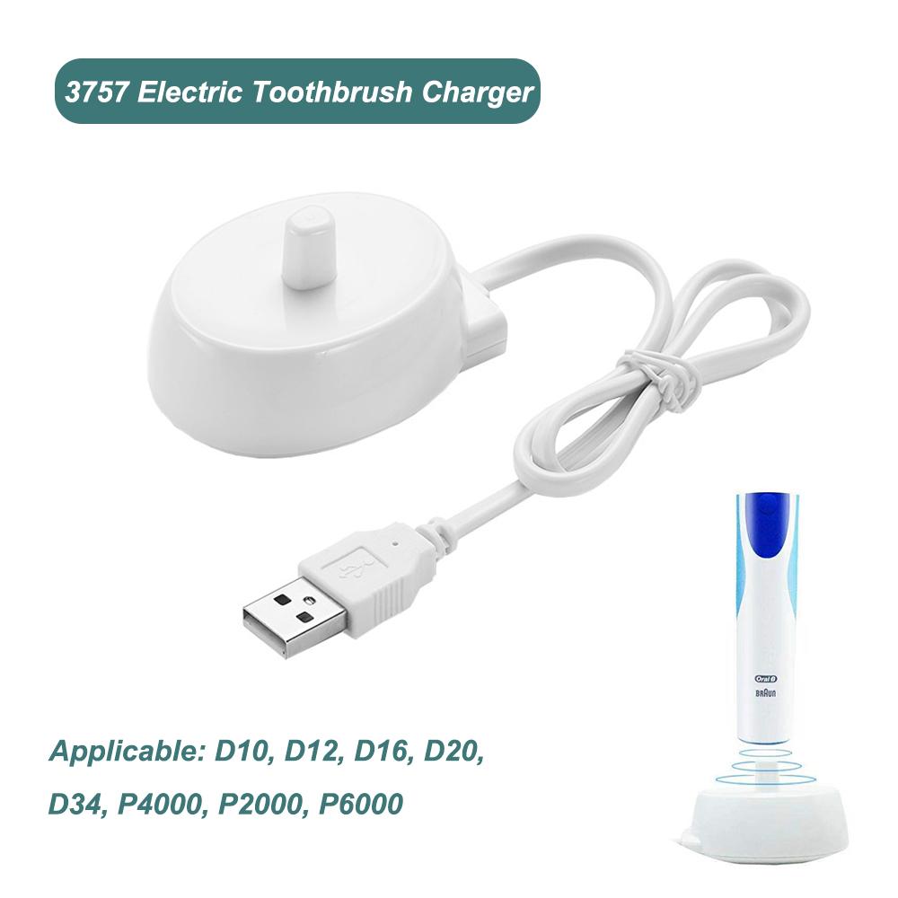 USB Travel Charger Dock 3757 Electric Toothbrush Charging Cradle For Braun Oral B Series D12 D20 D16 Toothbrush Charging Stand 4