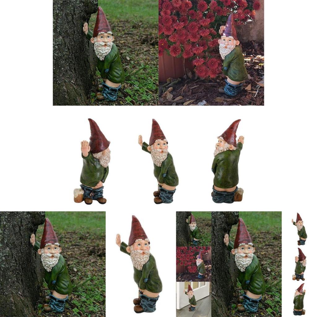 Creative Naughty Gnome Garden Statue Vibrant Resin Dwarf Yard Outdoor Decorative Sculpture