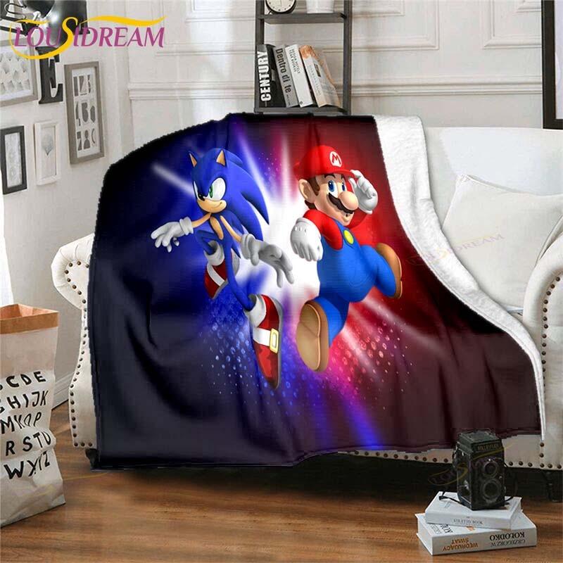 Mario Bros Blanket High Quality Flannel Warm Soft Plush on The Sofa Bed Blanket Suitable for Air Conditioning Blanket