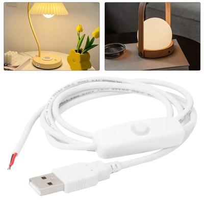1M USB Power Cable with On/Off Switch 2-Pin DIY Charging Wire for LED Strips Electronics Male USB 2.0 Type A Connector