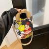 New Cartoon Graffiti Canvas Shoulder Crossbody Bucket Bag for Girls