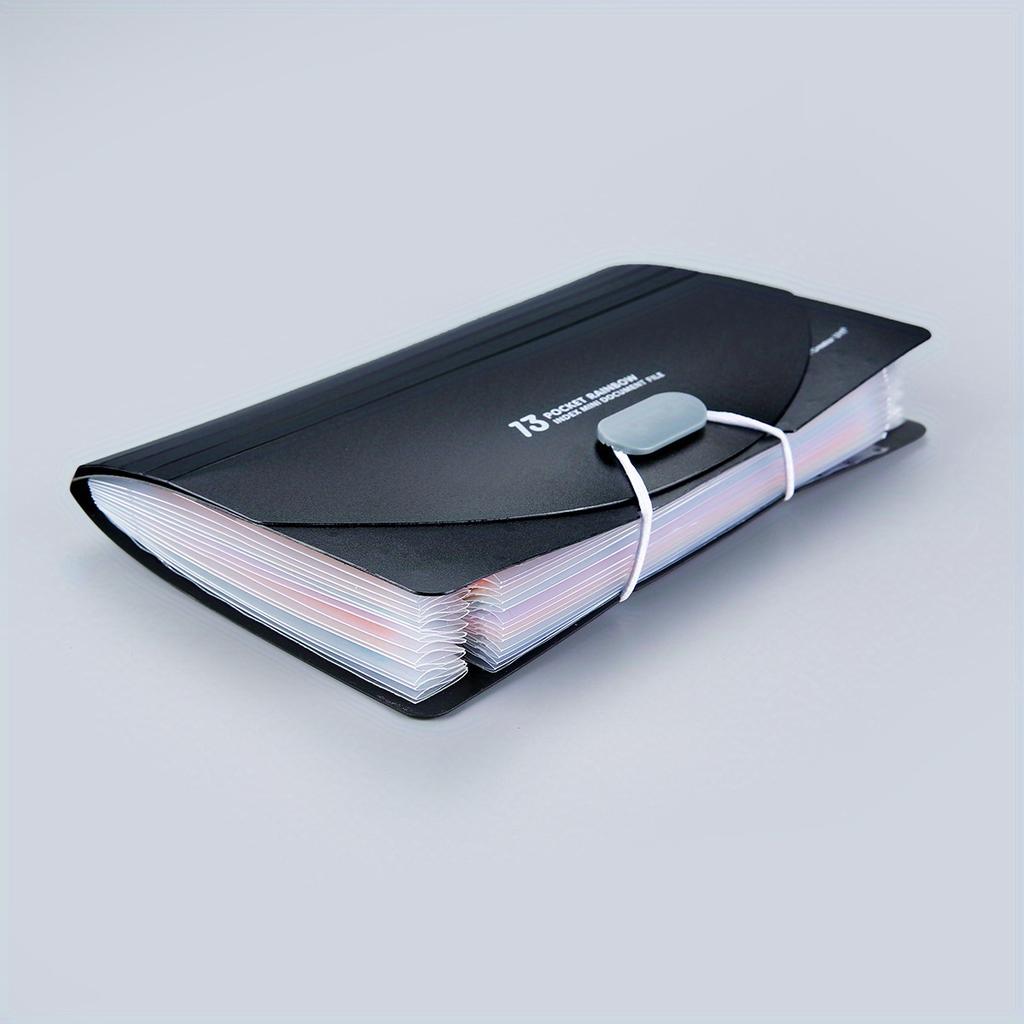 A613 Mini Akkordeon-Ordner Kompakter Tragbarer Beleg-Organizer Aktenordner für Rechnungen Coupons und Dokumente mit 13 Fächern
