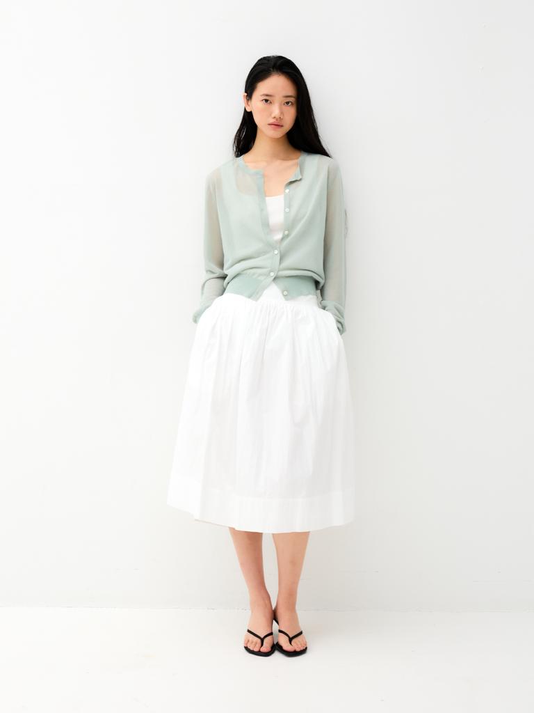 Antome Ruffle Flare Skirt (White)